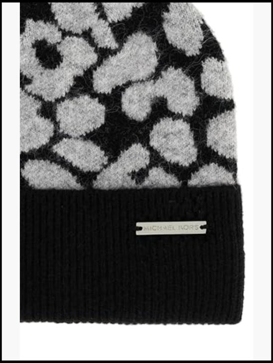 Wooly Leopard Crown Cuff Beanie Hat with Warm Durable Wool Blend main image 4